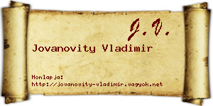Jovanovity Vladimir névjegykártya